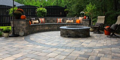 Retaining Wall & Paver Patio, Stone Patio, Landscaping
